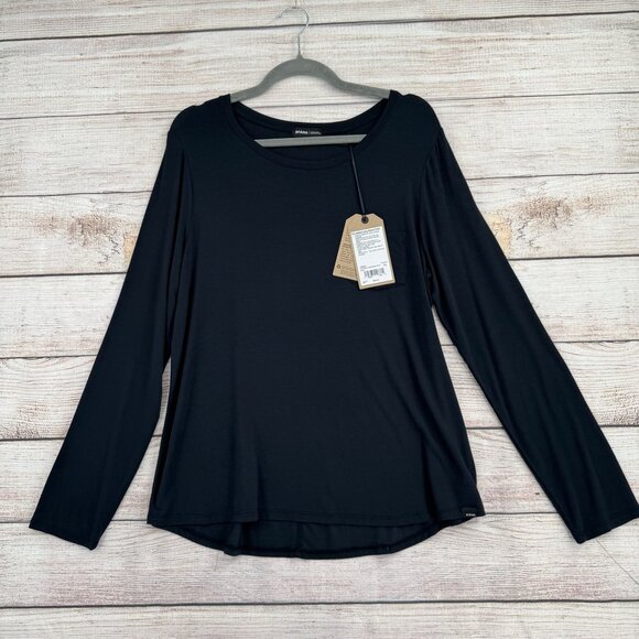 Prana Tops - prAna Foundation Long Sleeve Crew Shirt Women's Size XL Black NEW
